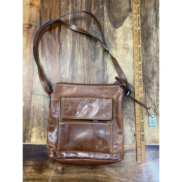 Giani Bernini Women's Brown Cognac Genuine Leather Shoulder Bag - Picture 5 of 10